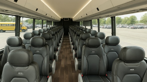 Interior of Charter Bus Company Des Plaines's 25 Passenger Mini bus in Des Plaines