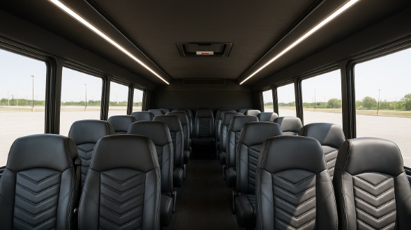 Interior of Charter Bus Company Arlington Heights's 35 Passenger Minibus in Arlington Heights